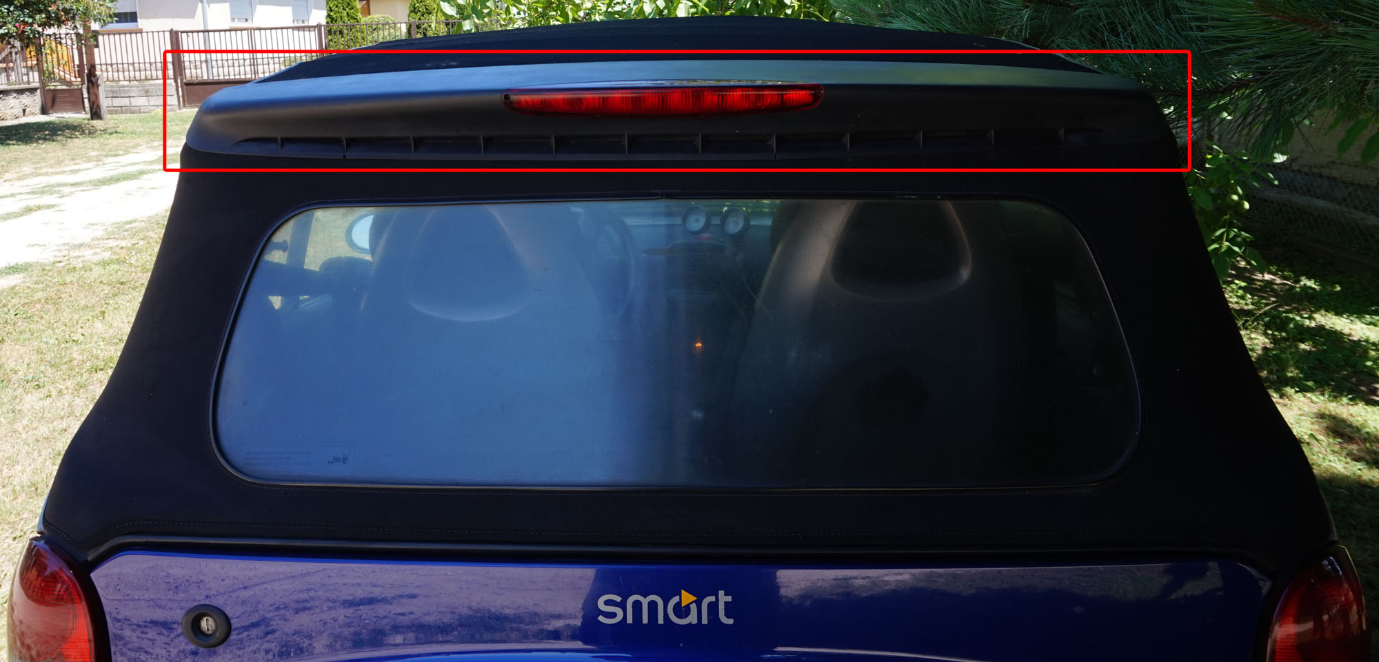 smart fortwo 450 cabrio tető pótféklámpa műanyag spoiler leszedése útmutató leírás